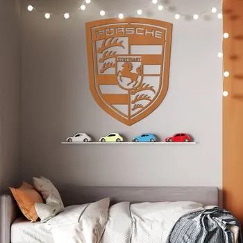 Obraz 3D dřevěné logo - Porsche, Třešeň | DUBLEZ