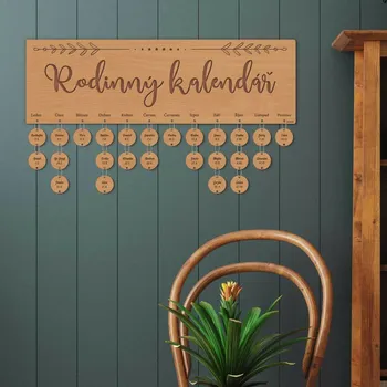 Obraz Rodinný kalendář ze dřeva, Buk | DUBLEZ
