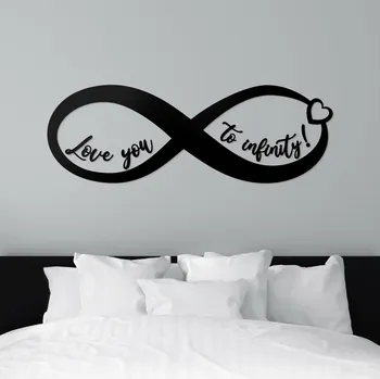 Samolepící dekorace Dřevěný znak nekonečno - Love you, Černá | DUBLEZ