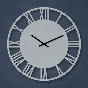 Hodiny Industriální dřevěné hodiny na zeď - Black, Stříbrná | DUBLEZ