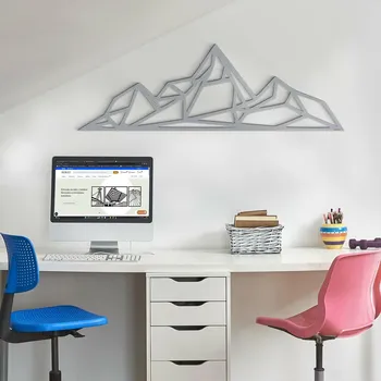 Obraz Dřevěná polygonální dekorace - Štíty hor, Stříbrná | DUBLEZ