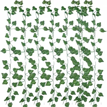umělá květina Břečťan Umělá Rostlina Listy Závěsná Dekorace x6 na zeď balkon 2,1M