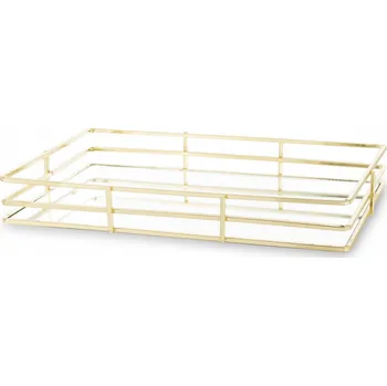 Zlatý zrcadlový podnos glamour dekorativní 4,5x30x20 cm
