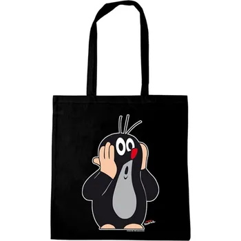 Shopping taška na rameno Krteček: Oh oh! (38 x 42 cm) černá bavlna