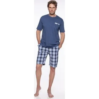 Pánské pyžamo Pánské pyžamo LaL 2166 Pocket - bavlna Modrá 2XL