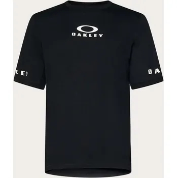 cyklistický dres CYKLISTICKÝ DRES T-SHIRT OAKLEY Seeker Flow SS JERSEY BLACKCOUT ČERNÝ L