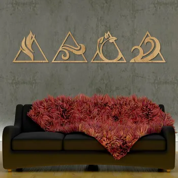 Obraz Vícedílný dřevěný obraz - 4 živly | DUBLEZ