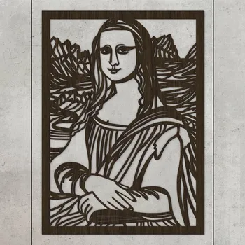 Obraz Dřevěný obraz - Mona Lisa - Leonardo da Vinci, Wenge | DUBLEZ
