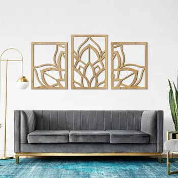 Obraz Vícedílná dřevěná mandala - Bohatství, Dub zlatý | DUBLEZ