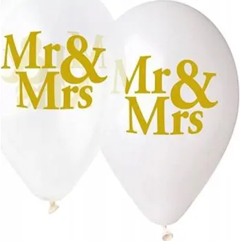 Balónek Balónky GoDan s potiskem Mr&Mrs 33 cm 5 kusů