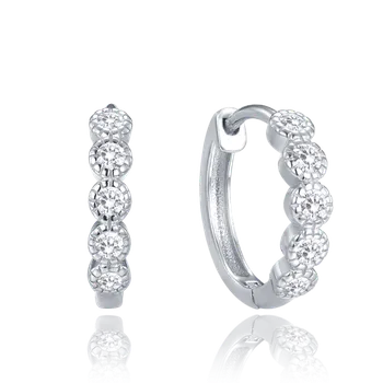 Souprava šperků MINET Dětské stříbrné náušnice kroužky s bílými zirkony JMAD0054SE00