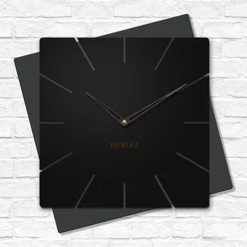 Hodiny Atypické dřevěné hodiny - Diagonála, Antracitově-šedá | DUBLEZ