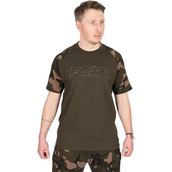 Rybářské oblečení Fox Tričko Khaki Camo Outline T-Shirt Velikost: M Získejte slevu -5% za registraci v e-shopu