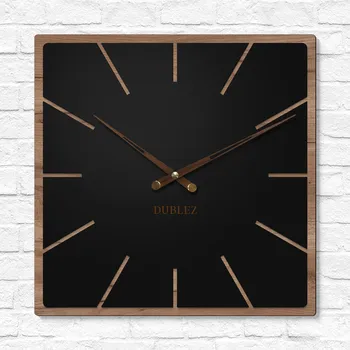 Hodiny Designové dřevěné hodiny - Noir, Dub tabákový | DUBLEZ