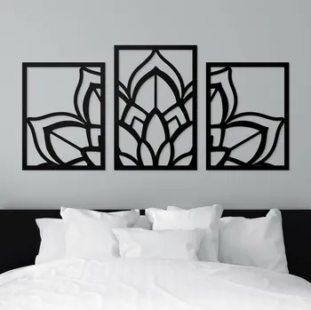 Obraz Vícedílná dřevěná mandala - Bohatství, Černá | DUBLEZ