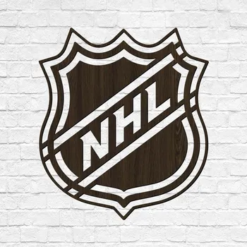 Obraz Dřevěné hokejové logo na zeď - NHL, Wenge | DUBLEZ