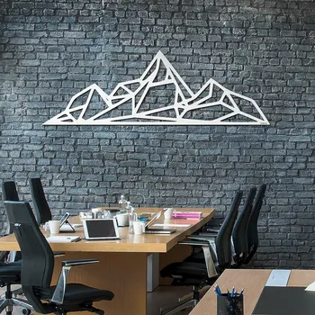 Obraz Dřevěná polygonální dekorace - Štíty hor, Bílá | DUBLEZ