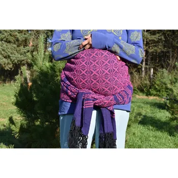 Šátek na nošení dítěte MEXICKÉ Rebozo - Modro / Růžová Silvia 310 x 70