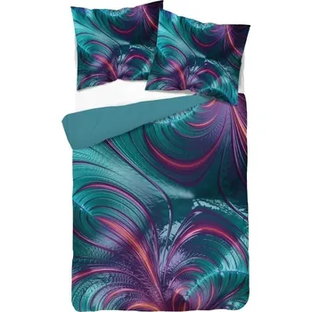 Povlečení DETEXPOL Francouzské povlečení 3D Květy fialové micro Polyester - mikrovlákno, 220/200, 2x70/80 cm