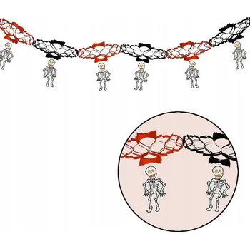 Vícebarevné Fiestas Guirca lebka Girlanda