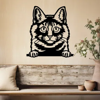 Obraz Dřevěný obraz kočky - Maine Coon, Černá | DUBLEZ