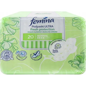 Menstruační vložka Hygienické vložky Femina s křidélky 20 ks