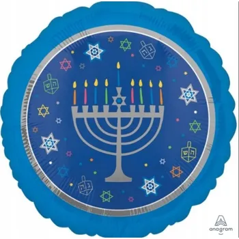 Balónek 17" Balón fóliový Chanuka - Osm šťastných nocí
