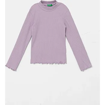 Dětské tričko s dlouhým rukávem United Colors of Benetton fialová barva, 3F1AG10JT 3F1AG10JT.P.seasonal 04X, vel. 116