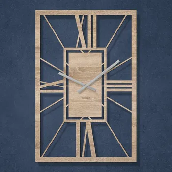 Hodiny Dřevěné římské hodiny - Arch Deco, Dub Sonoma | DUBLEZ