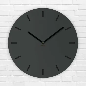 Hodiny Dřevěné hodiny na zeď, Antracitově-šedá | DUBLEZ
