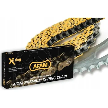 Nářadí na motocykly Řetěz Afam 520 XSR-G 104L Xs-Ring s nýtovací spojkou, zlatý