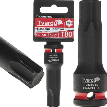 Bit Nástrčná hlavice bit IMBUS TORX rázová T80 1/2" ocel Cr-Mo ROCKFORCE