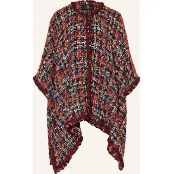 Dámský blejzr Etro Dámská Tvídová Pelerína S Třpytivou Přízí, tmavě červená...