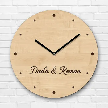 Hodiny Personalizované dřevěné hodiny se jmény, Javor | DUBLEZ