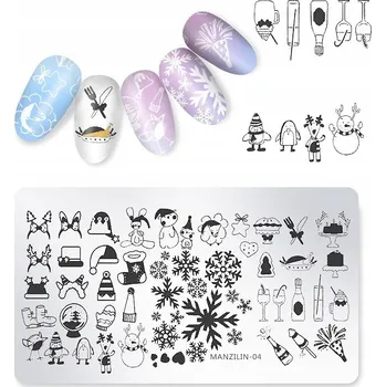 Šablona / Destička na nehty pro zdobení nehtů Manzilin-04