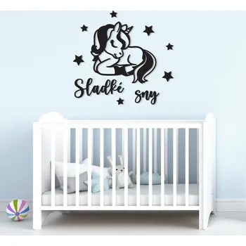 Obraz Nálepka na zeď do dětského pokojíčku - Sladké sny, Černá | DUBLEZ
