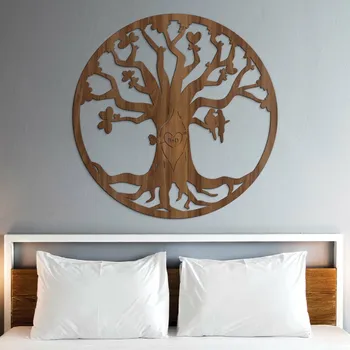 Obraz Dárek na svatbu - Strom lásky s iniciály - Amor, Ořech | DUBLEZ