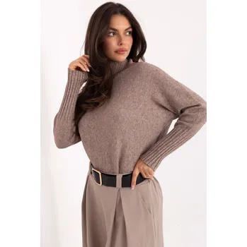 Dámský svetr RUE PARIS Rolák Layla tmavě béžový Velikost: UNI