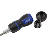 šroubovák ráčnový 4 nástavce, SL4, 5, 6 мм, PH1, 2, 3, CrV6150, HRC 51-54