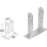 DOMAX PST šroubovací patka sloupku typu TT Žárový zinek (ZNO) PST 100 - 101 x 190 x 60 x 200 mm (8 ks)