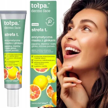 Pleťová maska TOŁPA DERMO FACE ENZYMATICKÁ MASKA S JÍLY ČISTÍ HYDRATUJE 40ML