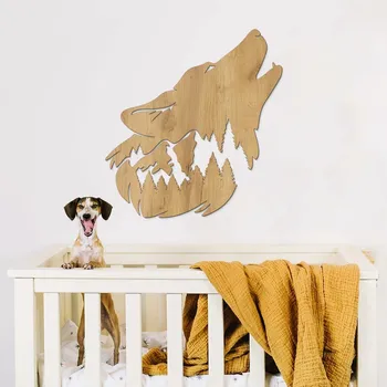 Obraz Dřevěná 3D samolepka - Vlk samotář, Dub zlatý | DUBLEZ