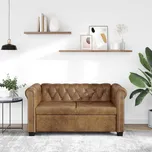 Chesterfield sedačka 2místná umělá kůže hnědá Hnědá 243619