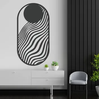 Obraz Moderní geometrický obraz - Moon Tide, Antracitově-šedá | DUBLEZ