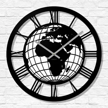 Hodiny Dřevěné hodiny - Mapa světa | DUBLEZ
