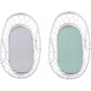 Prostěradlo Prostěradlo do korbičky We care 2-balení Šedá/Máta