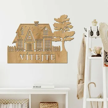 Obraz Dřevěná dekorace na dveře - Vítejte | DUBLEZ