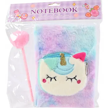 PAMÁTNÍK PRO DÍVKU JEDNOROŽEC PLYŠOVÝ NOTES S PEREM SEŠIT A5