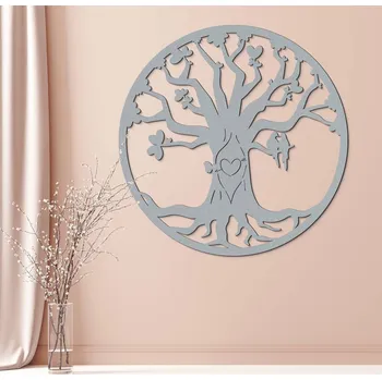 Obraz Dárek na svatbu - Strom lásky s iniciály - Amor, Stříbrná | DUBLEZ