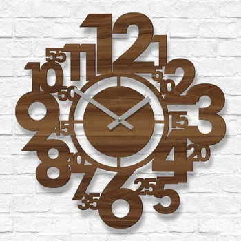 Hodiny Zajímavé nástěnné hodiny - Heures, Ořech | DUBLEZ